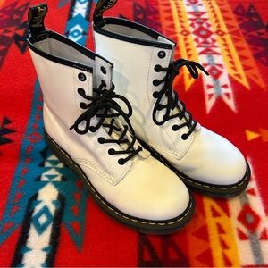 Dr. Martens White Leather Boots